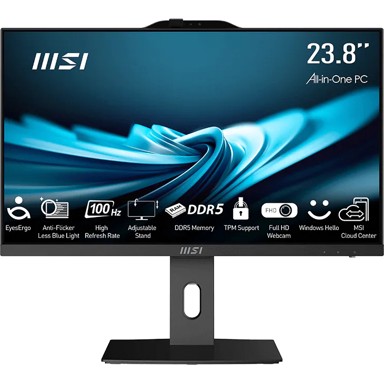 MSI AiO računalo PRO AP242P 14M / Intel Core i3-14100, 23.8", 1920 x 1080, 8 GB, 512 GB SSD, Windows 11 Pro, crna